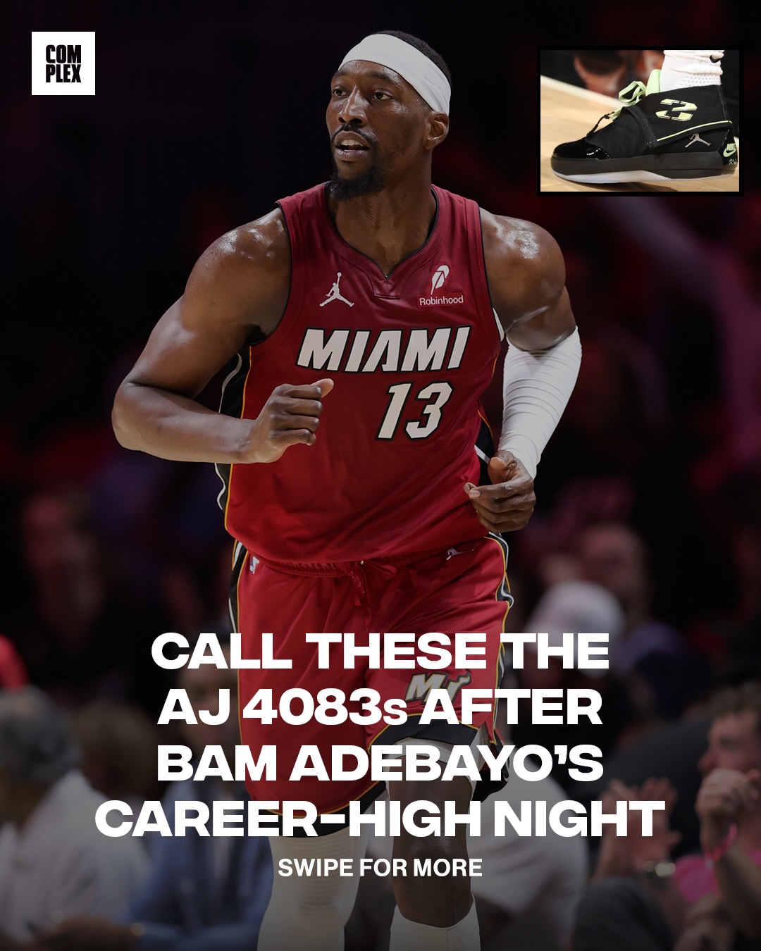 A SCORCHING performance in the AJ 4028s 🔥

Bam Adebayo records an 83 point career-high night tonight against the Washington Wizards in the AJ 4028s 🏀

📷: @issacbaldizon