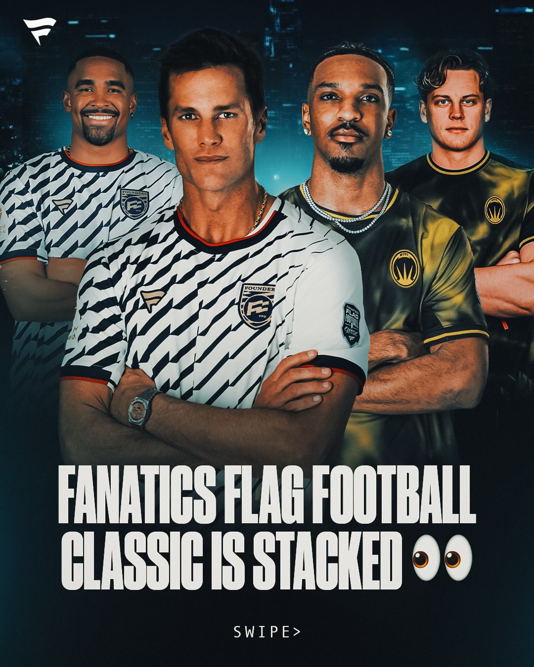 The Fanatics Flag Football Classic is almost here, and these teams are gonna be STACKED 🙌

Hosted By Kevin Hart, it all goes down at BMO Stadium, in Los Angeles, on March 21, 2026 🔥 Tune in live on Fox Sports, Fox One, and Tubi at 4pm ET or grab tickets now. Link in bio.