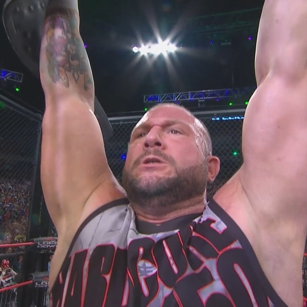 Today in #TNAHistory: Bully Ray revealed himself to be the leader of Aces and 8s as he became World Champion. (Lockdown 2013) Use the code TNAHISTORY for one free month of TNA+ at the link in our bio!