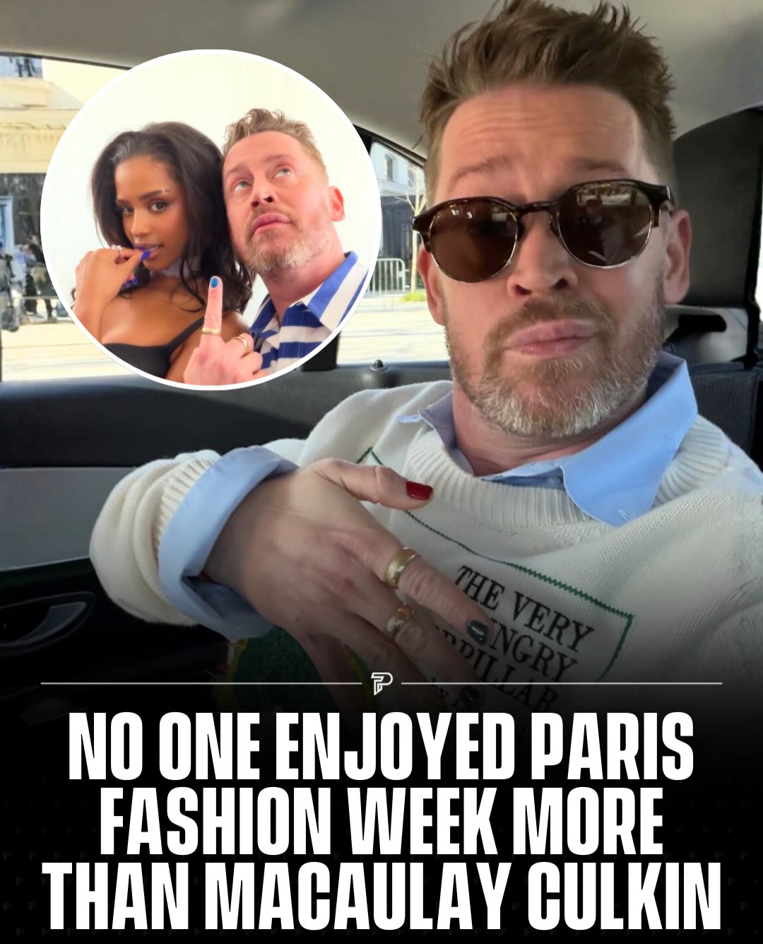 Macaulay Culkin was one of the most joyful surprises at Paris Fashion Week 2026, making rare appearances that quickly delighted everyone. 📸

The actor sat front row at the Dior Fall 2026 show wearing a playful “Very Hungry Caterpillar” sweater, embracing a nostalgic and laid-back vibe. 🐛

He also turned heads at Jean Paul Gaultier, going barefoot while chatting and comparing blue nail polish with singer Tyla.

Via Macaulay Culkin

-

#pubity #viral #interesting