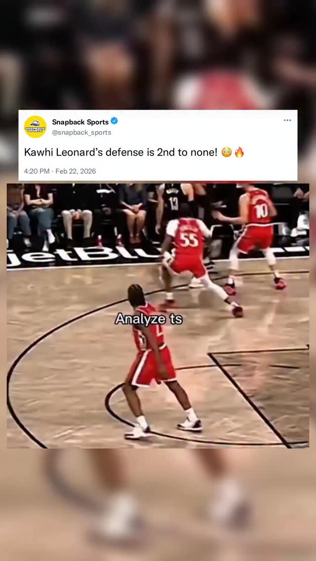 Kawhi Leonard remains the definition of lockdown defense! 🔒 

Massive “Klaw” hands disrupting passing lanes, stripping ball-handlers, and erasing drives at the rim like it’s still his DPOY prime. Watch him read plays before they happen, deflect balls into transition opportunities, and deliver chase-down blocks that send crowds into a frenzy. Even in year 14 with the Clippers, his instincts and physicality make him a nightmare matchup.

(Follow @snapbacksports_ for more)