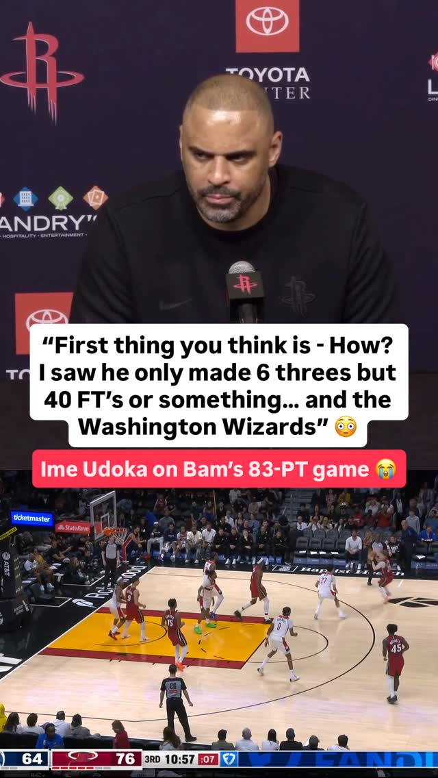 Ime was NOT impressed by Bam Adebayo’s record breaking game vs. the Wizards 😅😭

(via @houstonrockets) #basketball #nba #rockets #sports #heat