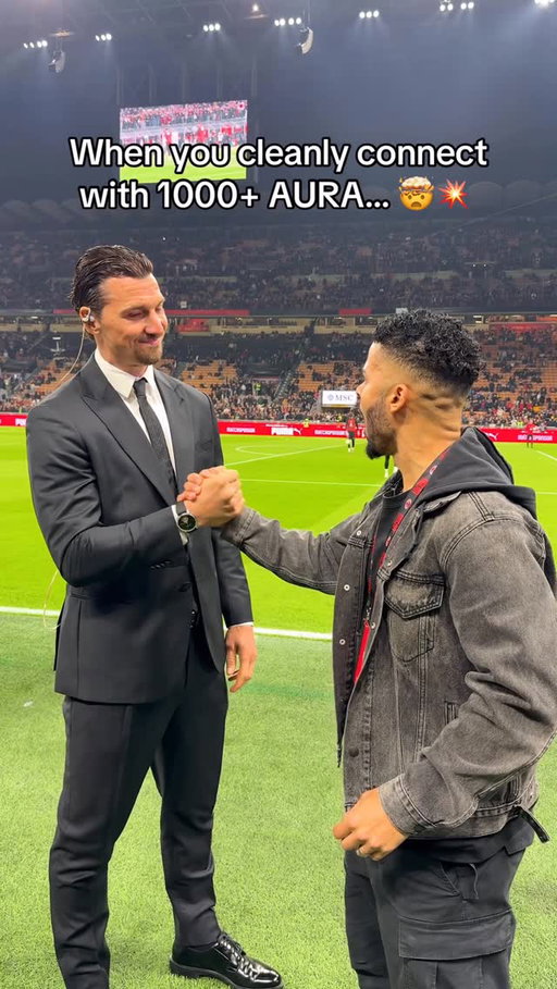 When you meet the man with 1000+ Aura & this happens…🤯💥@zlatan @seriea @acmilan