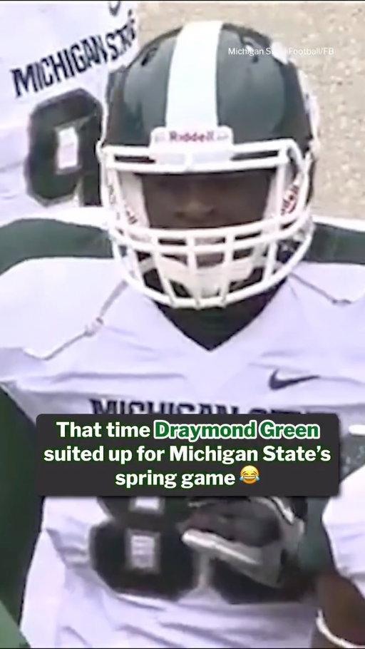 When Draymond suited up for Michigan State in its spring game 😂