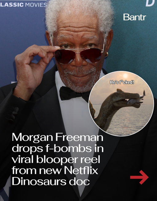 Of course he still sounds smooth as butter.

Netflix shared a blooper reel from its new documentary Dinosaurs, showing the legendary narrator flubbing lines, struggling with dinosaur names, and casually dropping a few F-bombs during recording.

At one point he pauses and says:

 “I am Morgan… sorry… let me do it again… I am Morgan f**king Freeman.”

The clip quickly went viral, proving even the “voice of God” needs a few takes sometimes.

Dinosaurs premiered March 6 and all four episodes are now streaming on Netflix.

By the way, we have a weekly newsletter rounding up all of the biggest stories so you don’t have to. One newsletter, once a week. Link in bio.

Media via Netflix/Shutterstock

#readbantr #morganfreeman #netflix
