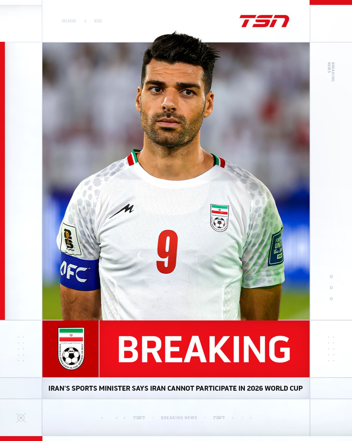 Iran’s sports minister Ahmad Donyamali says on Iranian state television that the country cannot participate in this year’s World Cup. More on TSN.ca, link in bio.

#FIFAWorldCup