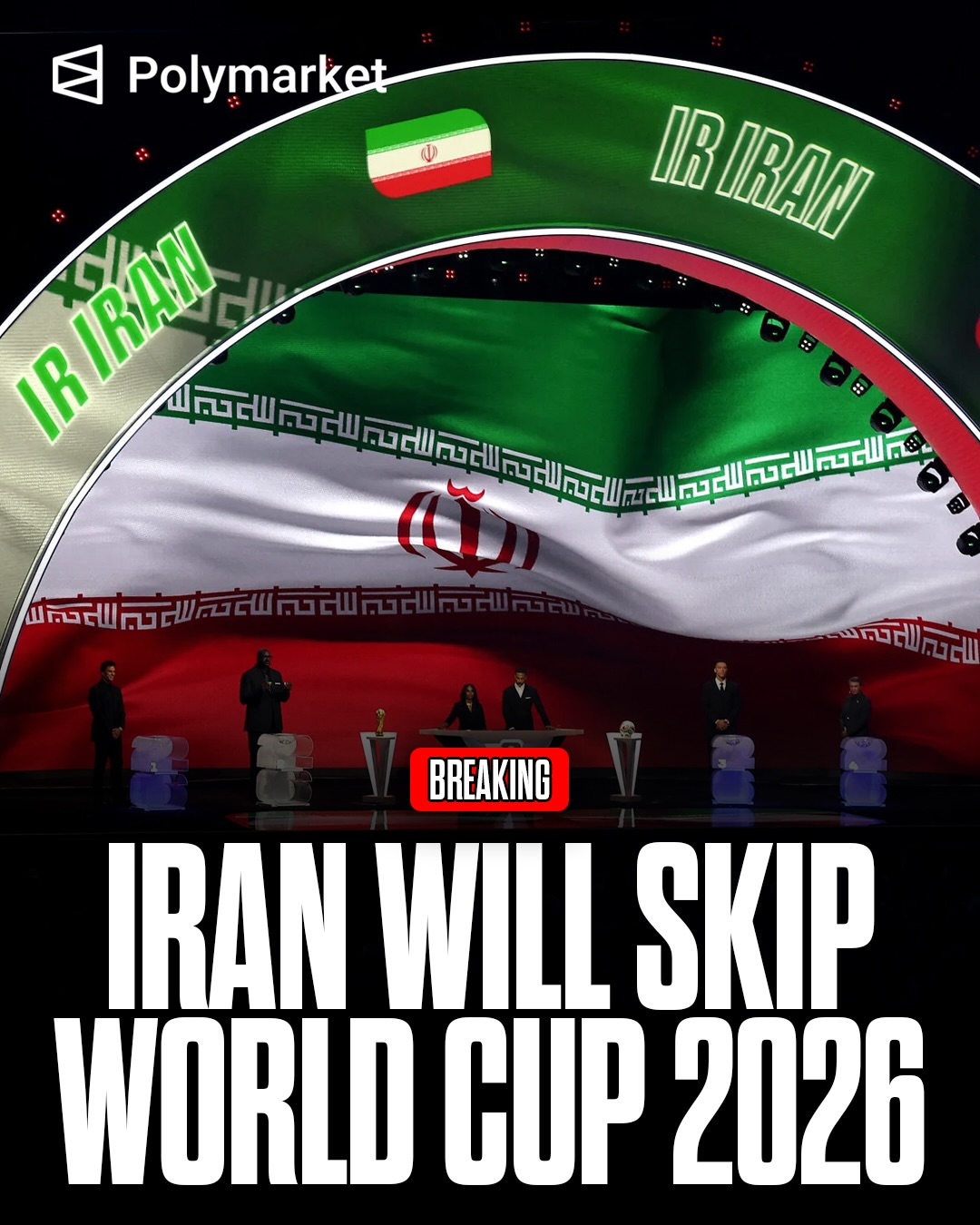Iran has pulled out of the 2026 FIFA World Cup after Sports Minister Ahmad Donyamali said participation is impossible following the assassination of Supreme Leader Ayatollah Ali Khamenei in U.S. and Israeli airstrikes.

“Considering that this corrupt regime has assassinated our leader, under no circumstances can we participate in the World Cup,” Donyamali told state television.

Traders predict a 58% chance Iran will be officially removed from the World Cup by the end of March.