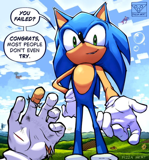 As Sonic the Hedgehog once said, failing just means you had the courage to try

#sonicthehedgehog #superman #fanart #hopecore