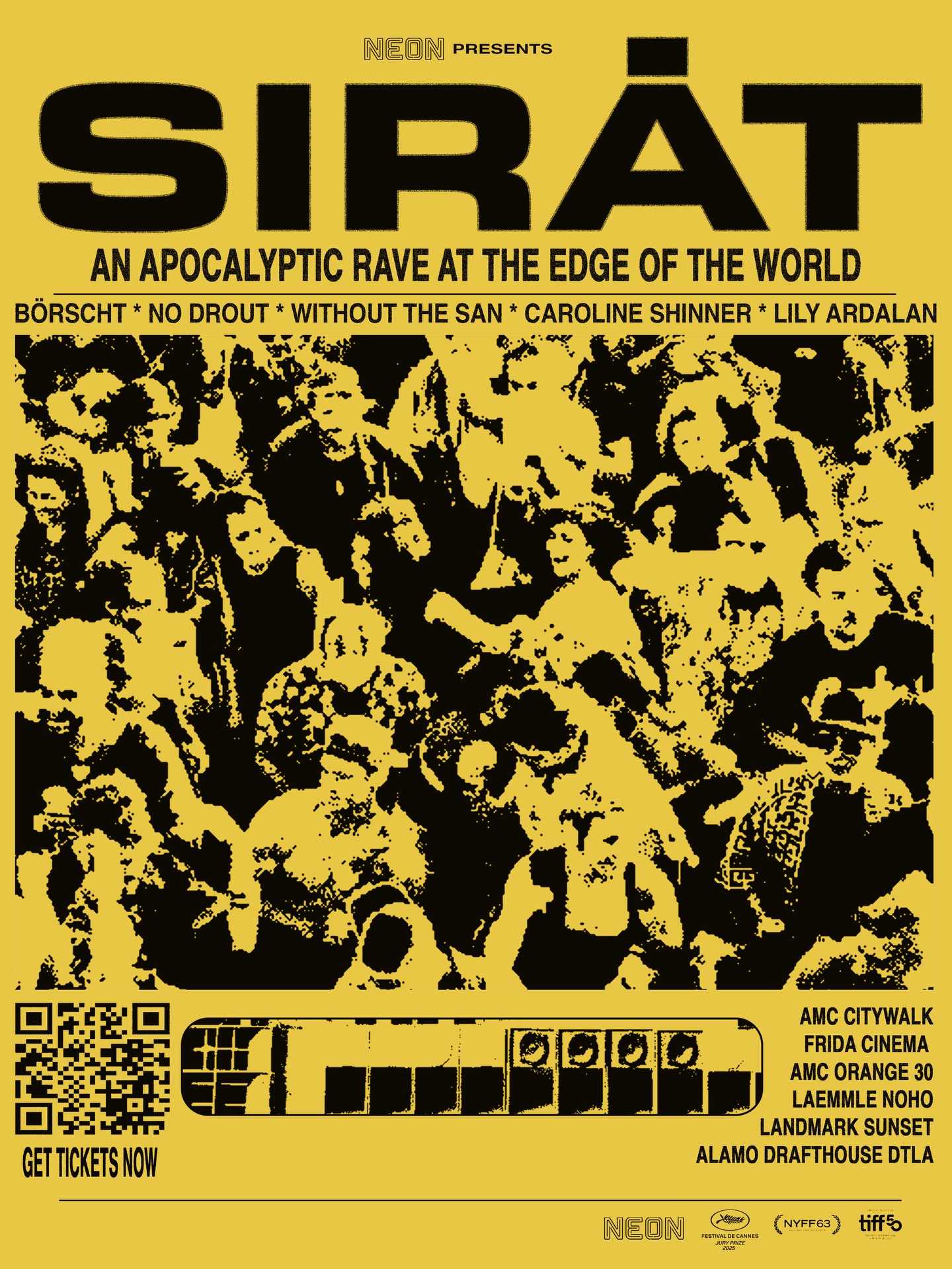 From deep in the desert to the Los Angeles rave scene, SIRĀT is a trip you don’t want to miss. Now playing in theaters.

Rave posters by LA’s own @shy.acid and @lilyardalan