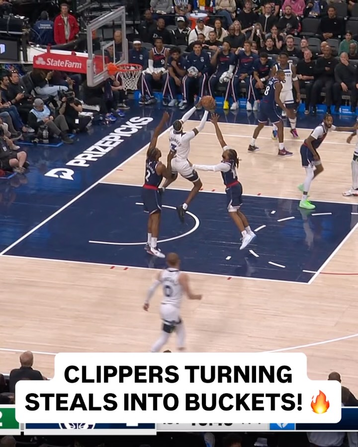 The @laclippers are off to a HOT start with a pair of highlight reel plays in the first 3 minutes! 🔥 MIN/LAC on NBA League Pass • <link in bio>