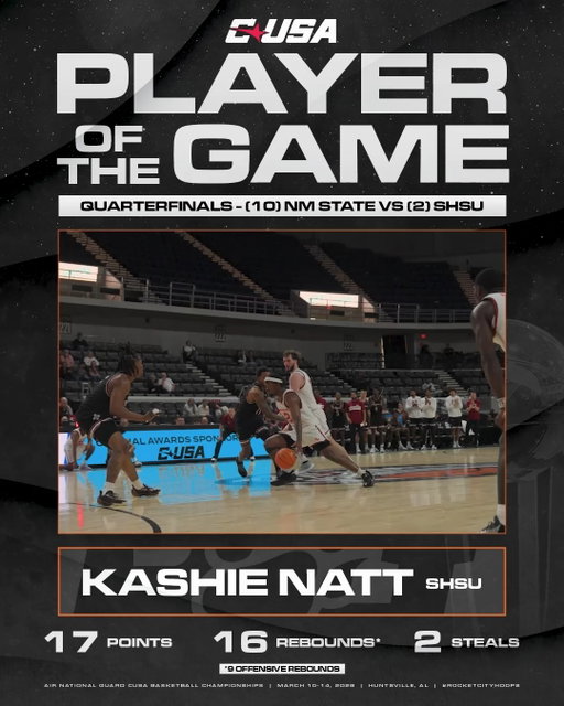 🚀🏀 PLAYER OF THE GAME 🚀🏀

Kashie Natt, @bearkatsmbb 
17 PTS | 16 REB (9 OFF.) | 2 STL

#RocketCityHoops | #NoLimitsOnUs