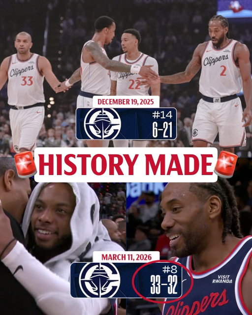 The first team in @nba history to move above .500 after falling at least 15 games below .500 in the same season ‼️