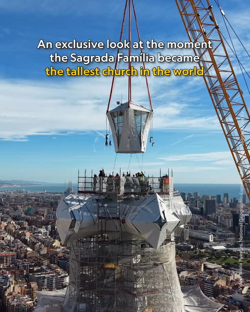 Note: An earlier version of this story's headline misstated the timing of the Sagrada Familia becoming the tallest church in the world. It became the world's tallest in October 2025.

For more than 140 years, the Sagrada Família has risen above the streets of Barcelona. Finally, this year—the centenary of architect Antoni Gaudí’s death—the basilica is nearing completion, and church and city officials have planned a year of celebrations to mark the occasion. The central tower, topped with a cross clad in glass and glazed ceramic that stretches more than 500 feet above the port city, makes the Sagrada Família the tallest church in the world (it surpassed Germany’s Ulm Minster for that title during construction in October), giving the monument a satisfying sense of finality.

Learn how architects completed the 19th-century masterpiece design with 21st-century tools at the link in bio. 

Video by Nuria Puentes, National Geographic-España

©Fundació Junta Constructora del Temple Expiatori de la Sagrada Família