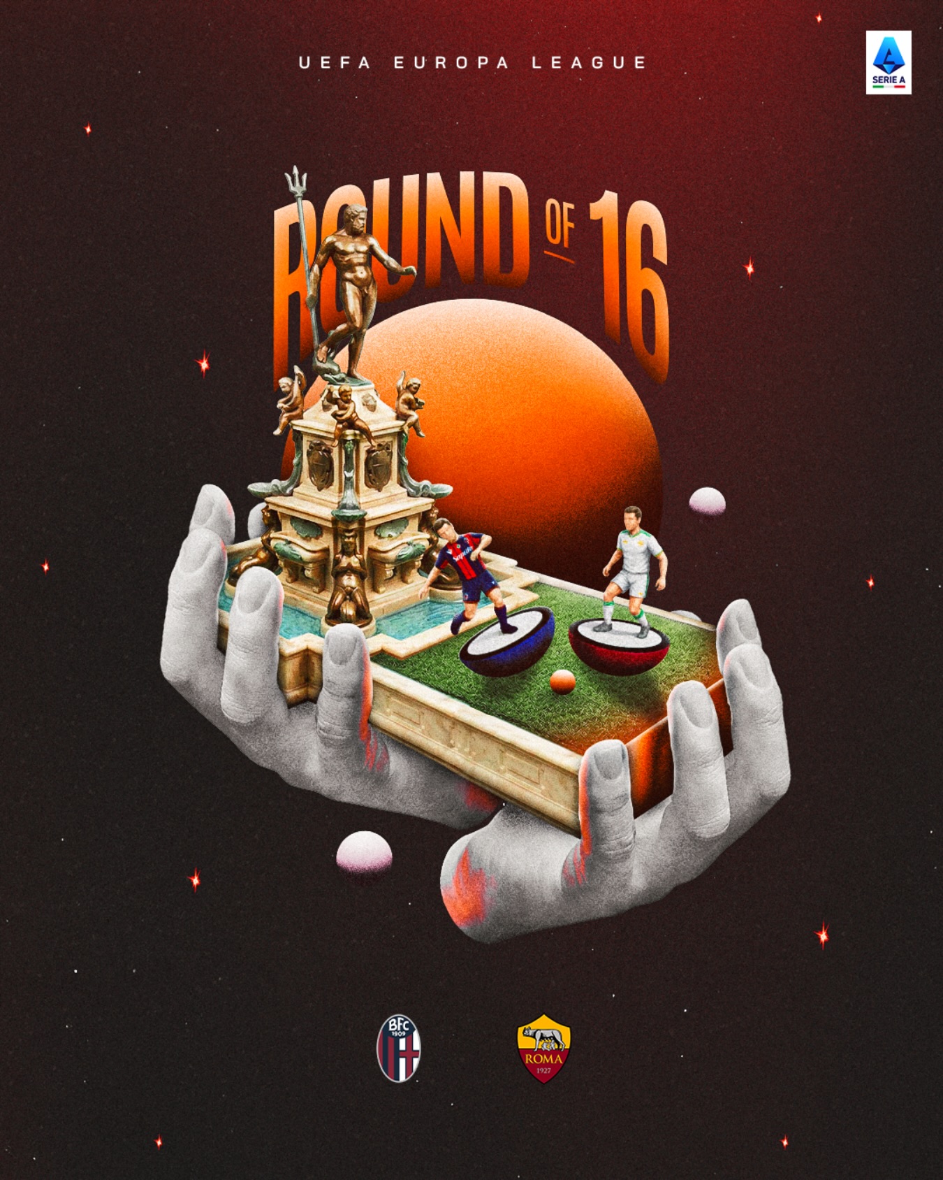 Notte Europea, cuore Italiano ❤️‍🔥

@bolognafc1909 and @officialasroma face off in the first leg of the Round of 16. Who will take the first step towards next round? 

#BolognaRoma #UEL