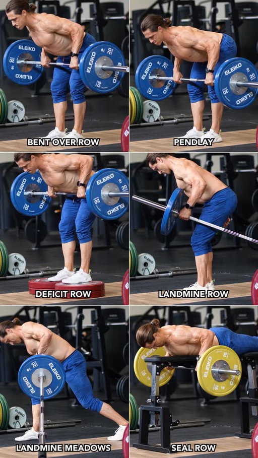 Who knew you could do so many row variations with just one barbell? Which is your favorite? 🚣‍♀️
⠀⠀⠀⠀⠀⠀⠀⠀⠀
#functionalbodybuilding #row #backworkout #lats