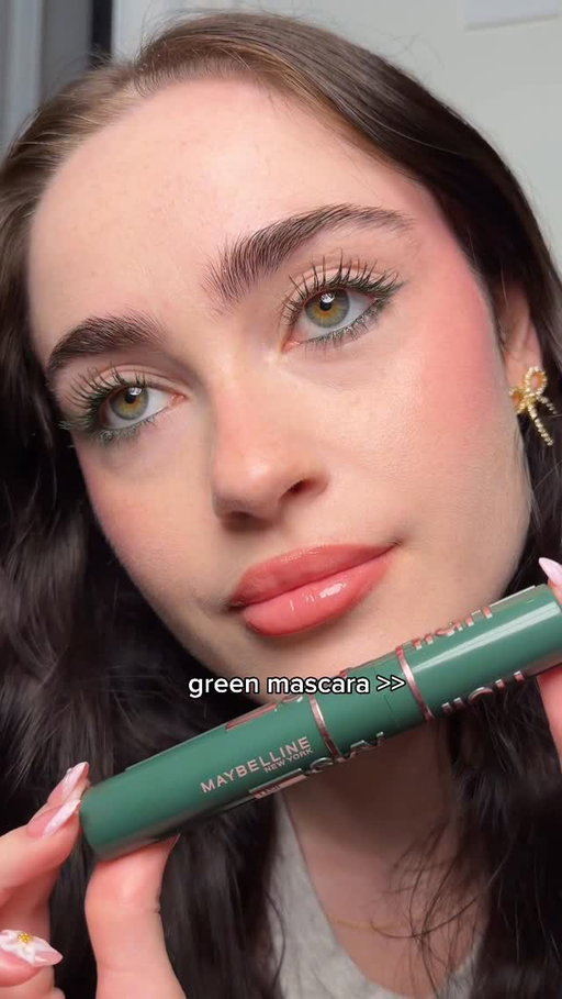 green mascara is criminally underrated 💚 once you try it with a green liner you’ll never go back! using the @maybelline sky high mascara in green altitude🪐💫