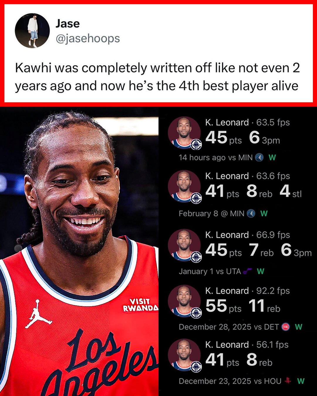 Kawhi Leonard and the Clippers are SO BACK!!! 🙌

(h/t jasehoops/X, 34GotGame/X, 30problemz/X)