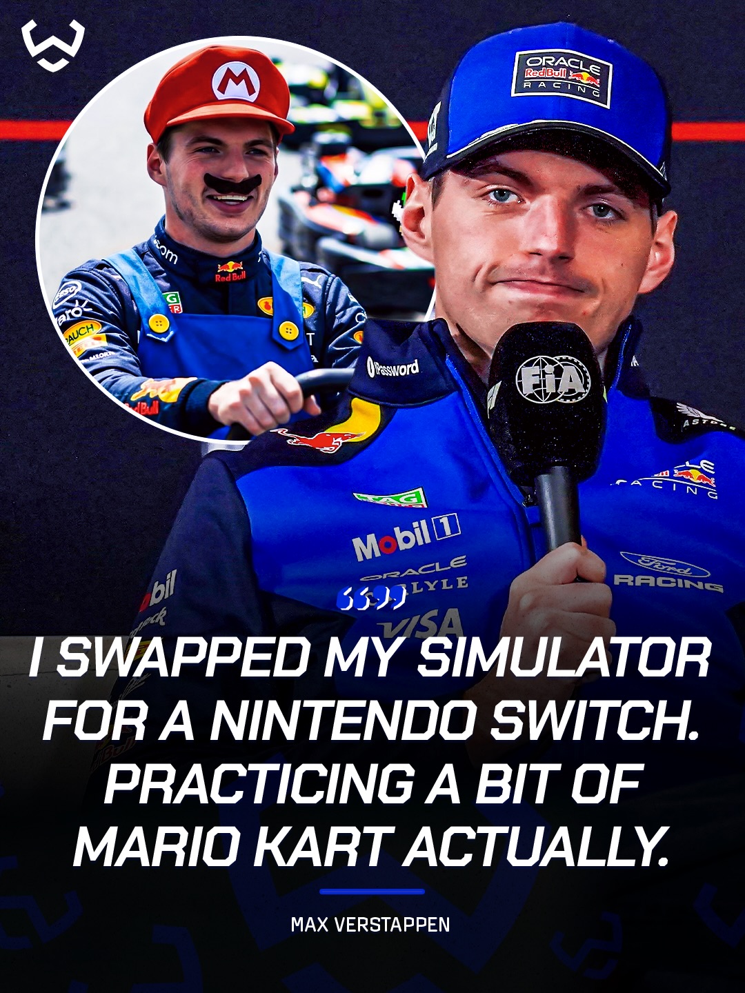 Max Verstappen is getting ready for the Chinese GP in full Mario Kart mode 😂🏎️🎮