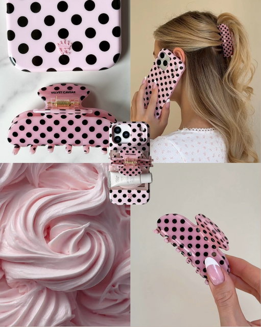 Pink dreams and polka-dot vibes 💕 Little accessories that make your day brighter 🌸

#velvetcaviar #hairclip #caseforphone