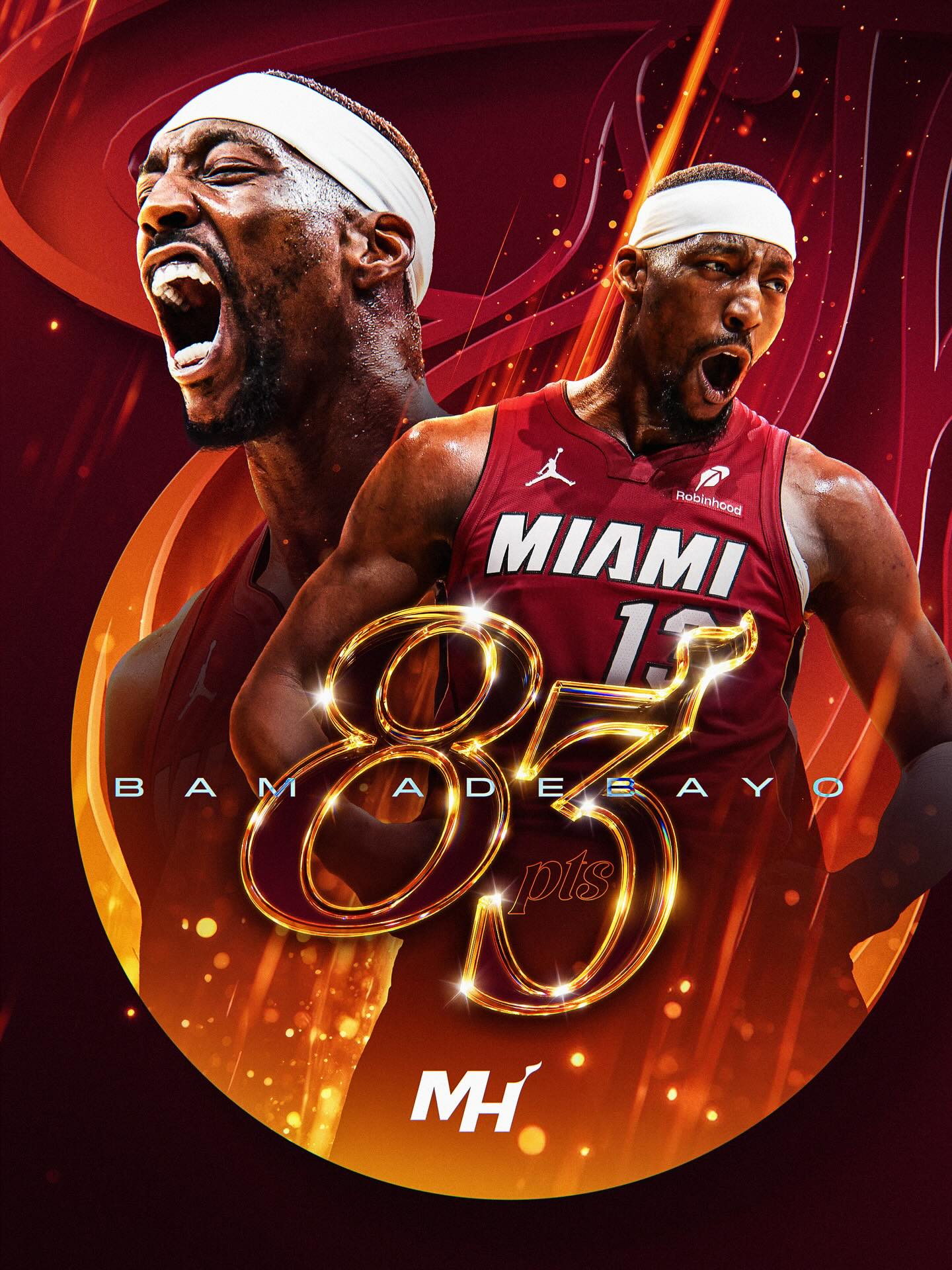 WILT, BAM, KOBE. Where were YOU the night that Bam Adebayo scored the 2nd-most points in NBA history? After dropping 83... @bam1of1 plays again tonight at 7:30pm/et on NBA League Pass. 🍿