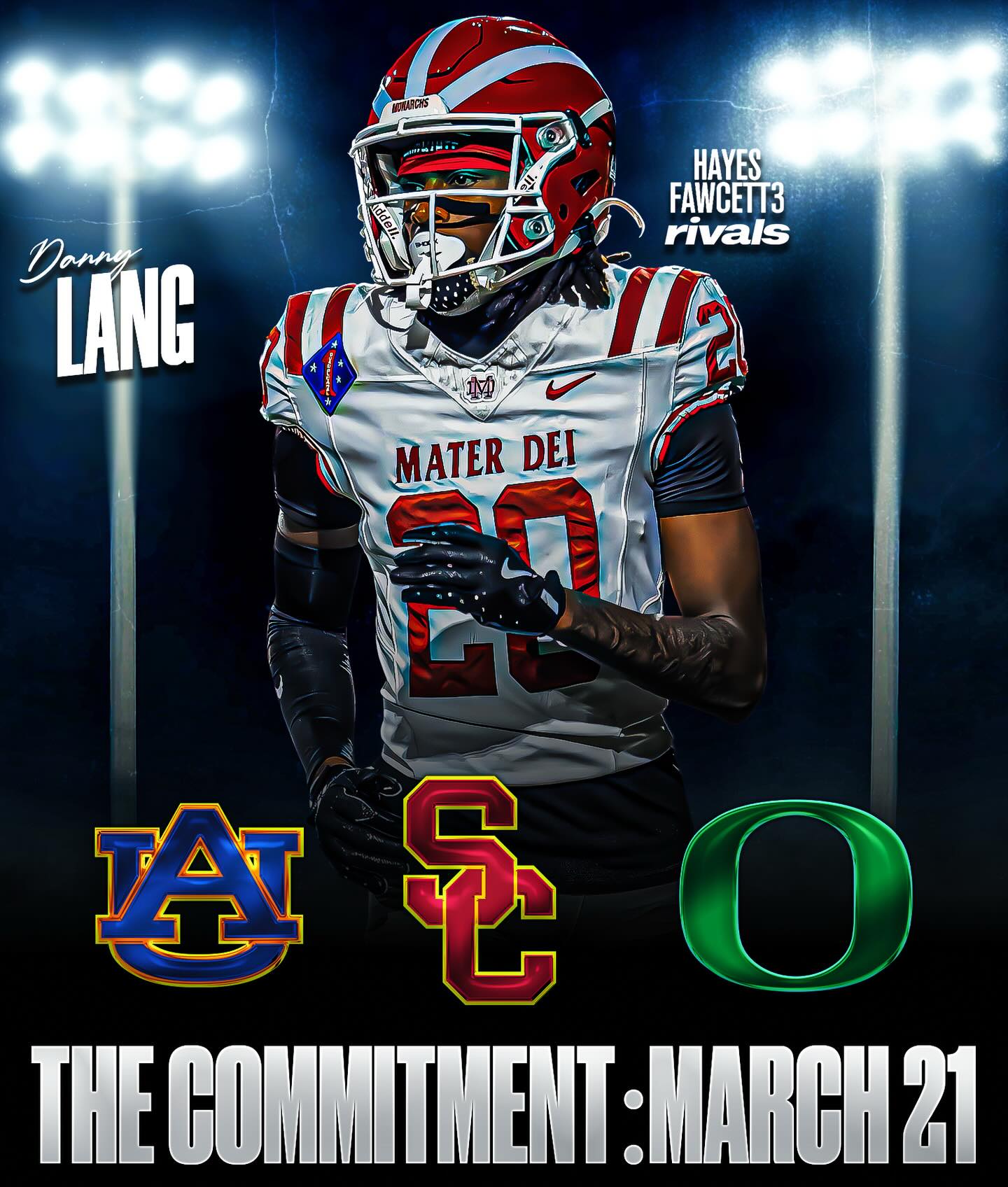 NEWS: Four-Star CB Danny Lang will announce his Commitment March 21st, he tells me for @rivals.ig 

The 6’1 170 CB from Los Angeles, CA is ranked as a Top 75 Recruit in the ‘27 Class (per Rivals Industry)

Where Should He Go?