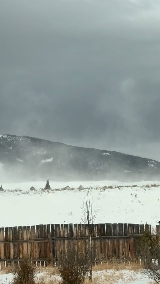 We are experiencing winds of 80-109 mph in southern Wyoming. Semis blown over, trees wrenched out of the ground, roofs whipped away, and dust storms where the snow is gone. Out here in the mountains we have blowing snow. #Winter #Wyoming #out west #307life #windy