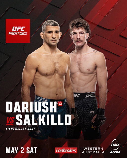 A co-main event you CANNOT MISS!!!

@BeneilDariush vs @QuillanSalkilld has been added to #UFCPerth!

[ May 2 on @ParamountPlus | @WesternAustralia | #WATheDreamState ]