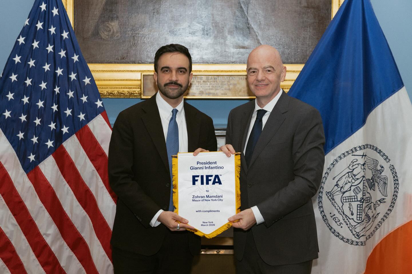 I had a productive meeting with FIFA President Gianni Infantino on Wednesday. 

I’m looking forward to bringing the magic of the 2026 World Cup to every New Yorker.