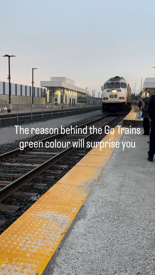 Fun fact: The GO Transit trains are green because the original designers wanted a color strongly associated with Ontario and easy to recognize from far away.

When GO Transit launched in 1967, planners chose green and white to reflect Ontario’s nickname as the “Green Province.”
#gotrain #ttc #toronto #train #subway