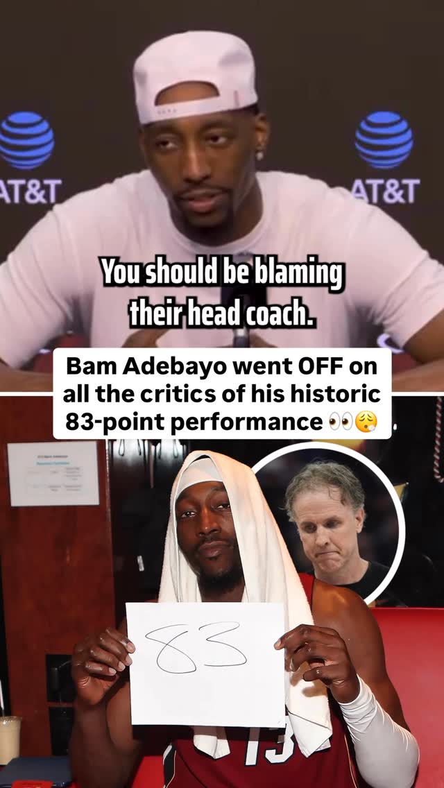 Bam Adebayo thinks the ‘blame’ for his 83-point game vs. Washington should fall squarely on Wizards head coach Brian Keefe 👀

(🎥 via Miami Heat)