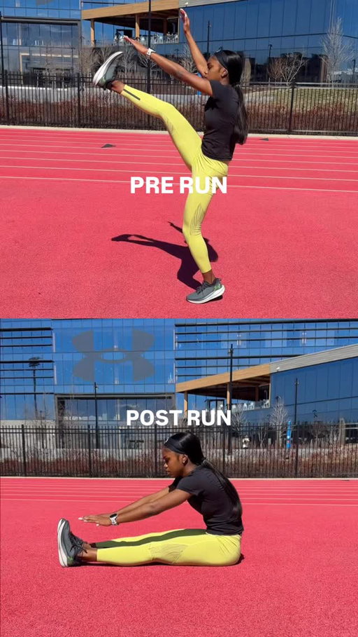 Pre-run dynamics 🤝🏾 Post run static stretches. The small things that keep you healthy and running longer 🏃🏽‍♀️