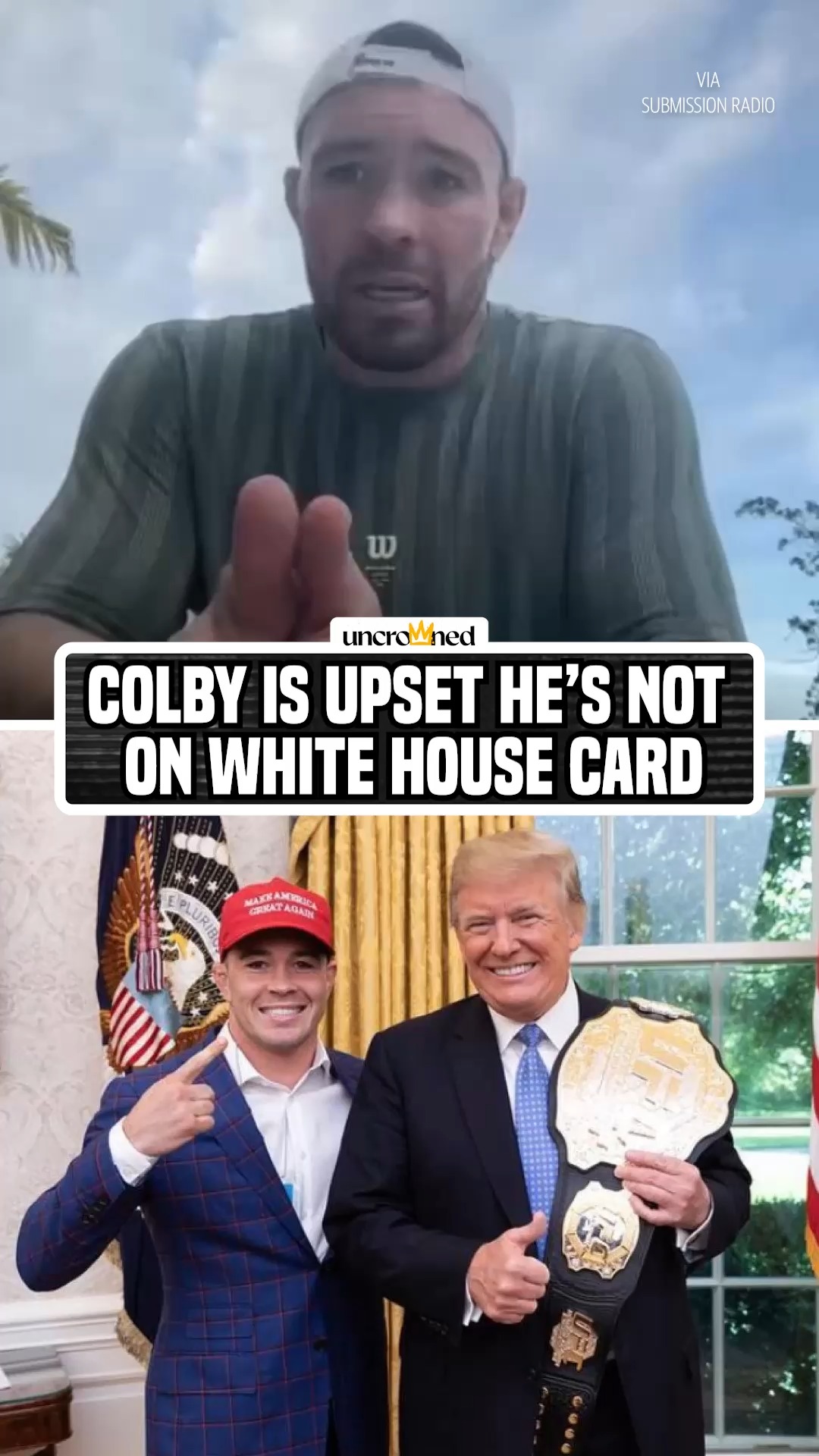 “I said I’d fight anybody just to get the opportunity to fight in front of my hero, Donald Trump." 

Colby Covington says he did everything he could to be on the #UFCFreedom250 card 🇺🇸 

(via @submissionradio)