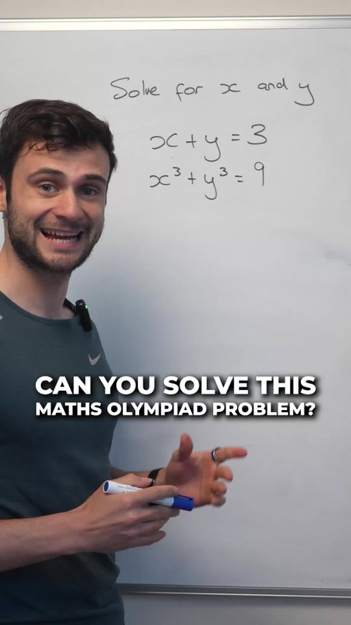 Think you have what it takes to solve this Math Olympiad simultaneous equation designed for 16-year-olds? Watch the step-by-step algebraic breakdown to find the solution, and see why simply guessing the answer won't get you full marks!