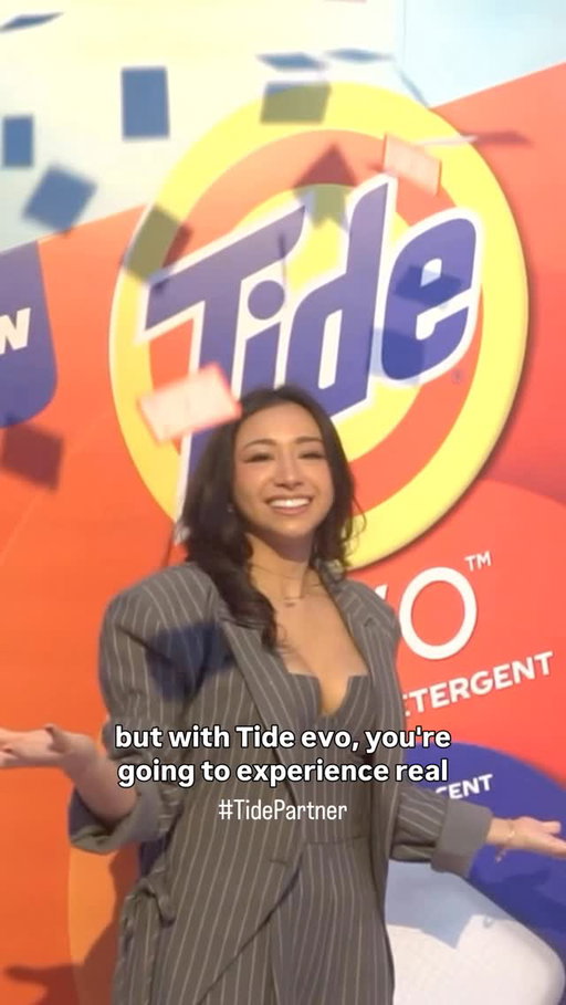 #TidePartner making stains disappear like magic with the new @tidelaundry evo tile! 🪄 come experience real laundry magic with me at Tide’s immersive event showcasing the power of the new Tide evo 🧡🫧 #TideEvo #RealLaundryMagic