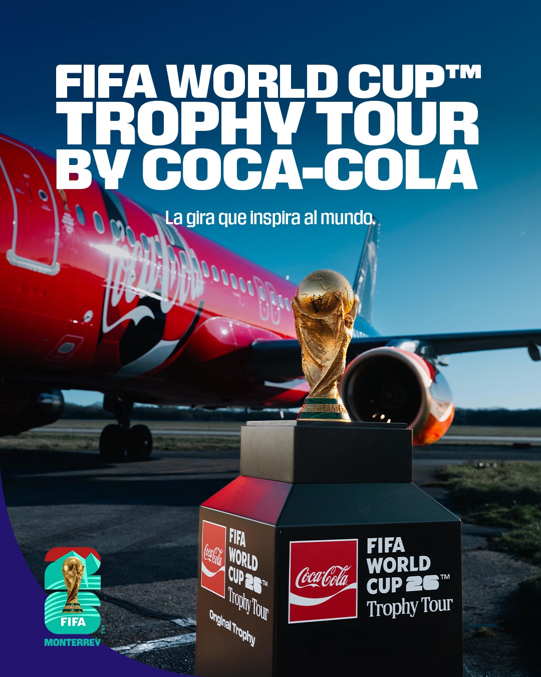 El FIFA World Cup 2026™️ Trophy Tour by Coca-Cola llega a nuestra sede mundialista este fin de semana. 🏆😍

Acá te contamos los detalles. ⛰️

#SomosMonterrey #Somos26