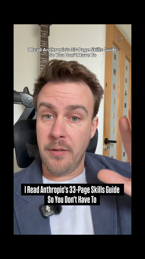 Anthropic released a 33-page guide on building Claude Skills. I broke it down for you. Skills are folders you upload once. Claude uses them automatically in every conversation. The three-level system keeps Claude fast and cheap while still having expert knowledge. MCP is the kitchen. Skills are the recipes. Together they’re incredibly powerful. 

👆Comment “SKILLS” or check the link in bio for the full guide. 

➡️ What is progressive disclosure in Claude Skills? 
➡️ How do Claude Skills and MCP work together? 
➡️ How do I build my first Claude Skill? 

#claude #claudeskills #anthropic #aitips #ai