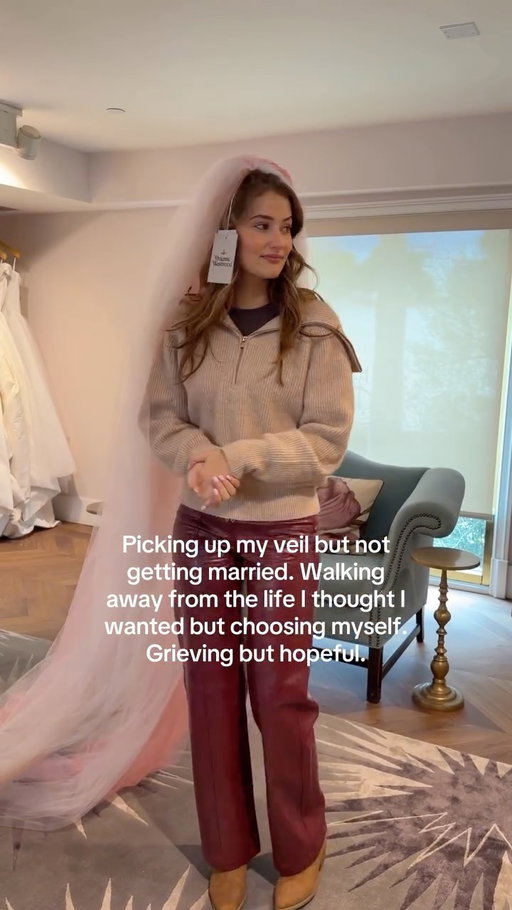 Thinking of framing my veil as a piece of art, huge thank you to my amazing bridal stylist for holding my hand in this process #viviennewestwood #breakups #weddingveil