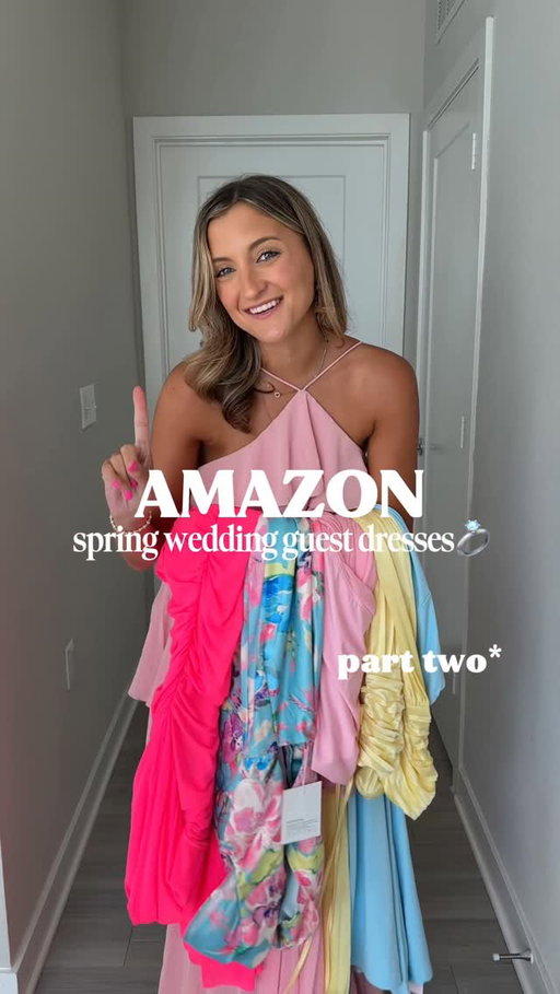 comment RING and I’ll DM you the links to these @amazon spring wedding guest dresses under $70 and available on Prime just in time for wedding season! 💍🌸💕 #weddingguest #weddingguestdress