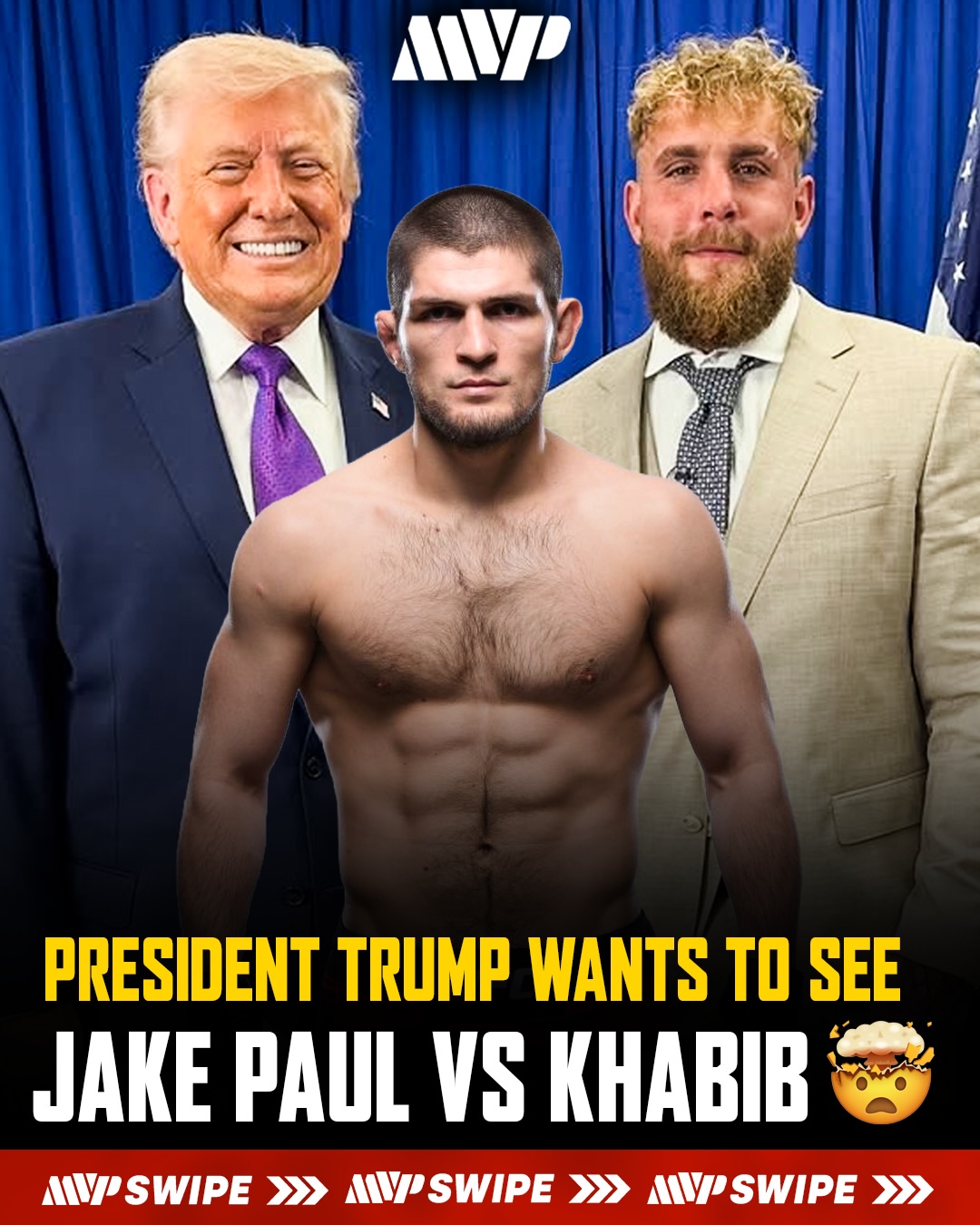 President Trump’s Dream Jake Paul fight is to see him fight The Eagle 🦅🤯 

Jake Paul’s new interview with President Trump is out now on his YouTube Channel 👀🔥

#jakepaul #khabibnurmagamedov