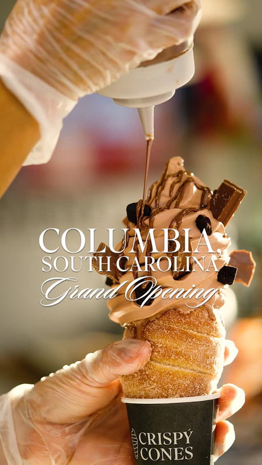 COLUMBIA… YOUR CONE ERA IS ABOUT TO BEGIN. 🍦⁠
⁠
Crispy Cones is officially opening in Columbia, SC and we’re ready to celebrate with you!⁠
⁠
Join us FRIDAY, MARCH 27th for our Grand Opening and be among the first to experience our warm, golden pastry cones filled with irresistibly creamy soft serve and toppings you’ll be dreaming about!⁠
⁠
Follow us on Instagram and celebrate opening day with a FREE pastry cone at the Grand Opening!⁠
⁠
📍 1204 Main Street Columbia, SC 29201⁠
🕛 11:00 AM – Midnight⁠
⁠
Bring the crew, come hungry, and help us kick off Columbia’s cone era 😍⁠
⁠
Tag someone who needs to be there opening day! ⬇️⁠
⁠
#ColumbiaSC #GrandOpening #CrispyCones #ColumbiaEats #SCFoodies