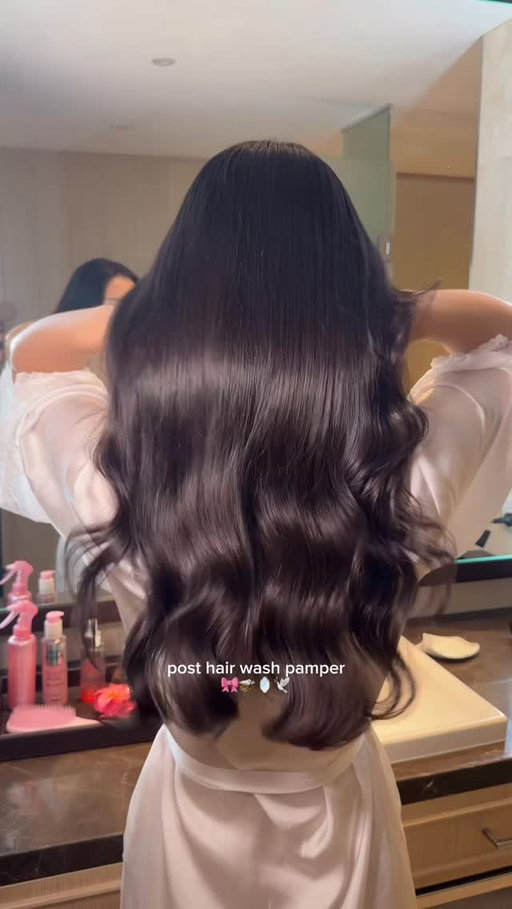 Wait for the after👀
Post hair wash pamper🎀🧺🪞🕊️my hair and scalp feel so healthy, clean and smooth!! I love this routine so much and do it everytime I wash my hair. 

It’s literally SO SILKY and SOFT!! 

@kerastase_official anti hair fall scalp serum 
@lorealparis glycolic gloss hair serum 
@orbis_jp hair water 
@kerastase_official gloss absolu hair oil 
@sharkbeautyau shark flex in frosted diamond 
@tangleteezeraustralia hair brush 

#lorealparis #glycolicgloss #hairwashday #hairpampering #hairgloss hair washing scalp care kerastase glossy hair hair gloss shiny hair healthy hair