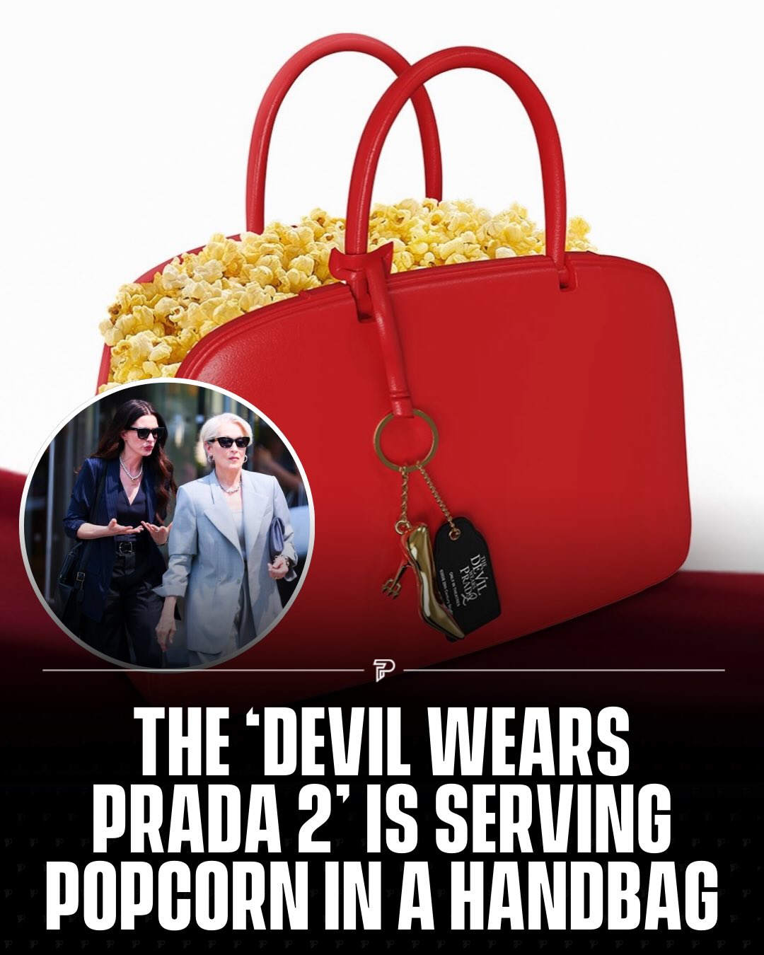 Ahead of The Devil Wears Prada 2 release on May 1, theaters like AMC, Cinemark and Fandango unveiled exclusive merch; including sunglasses, a runway-style magazine, a wine tumbler and a bright red handbag-shaped popcorn bucket.

The purse-like bucket, decorated with a stiletto pitchfork charm, quickly went viral and even sold out in early preorders. 🎬👜

It joins a growing trend of wild theater buckets, following memorable designs from films like Dune Part Two and Despicable Me 4.

-

#pubity #viral #film