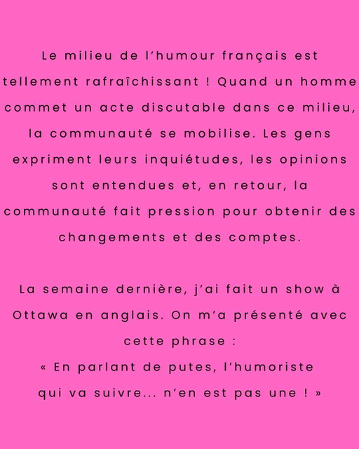 Gros merci au milieu d’humour francophone💗💗💗vous m’inspirer à tout les jours! And that’s not just me blowing hot air up your butt. Vous m’inspirer de m’exprimer davantage et de me mieux me défendre! 🫶🏼 

#humourquebecois #humourfrançais #canadiancomedy #rachelleelie