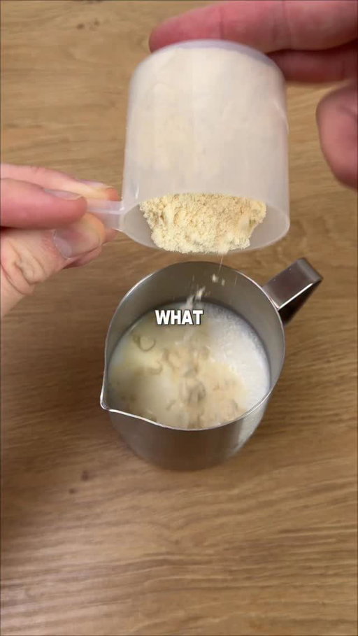 Steaming protein powder into a latte