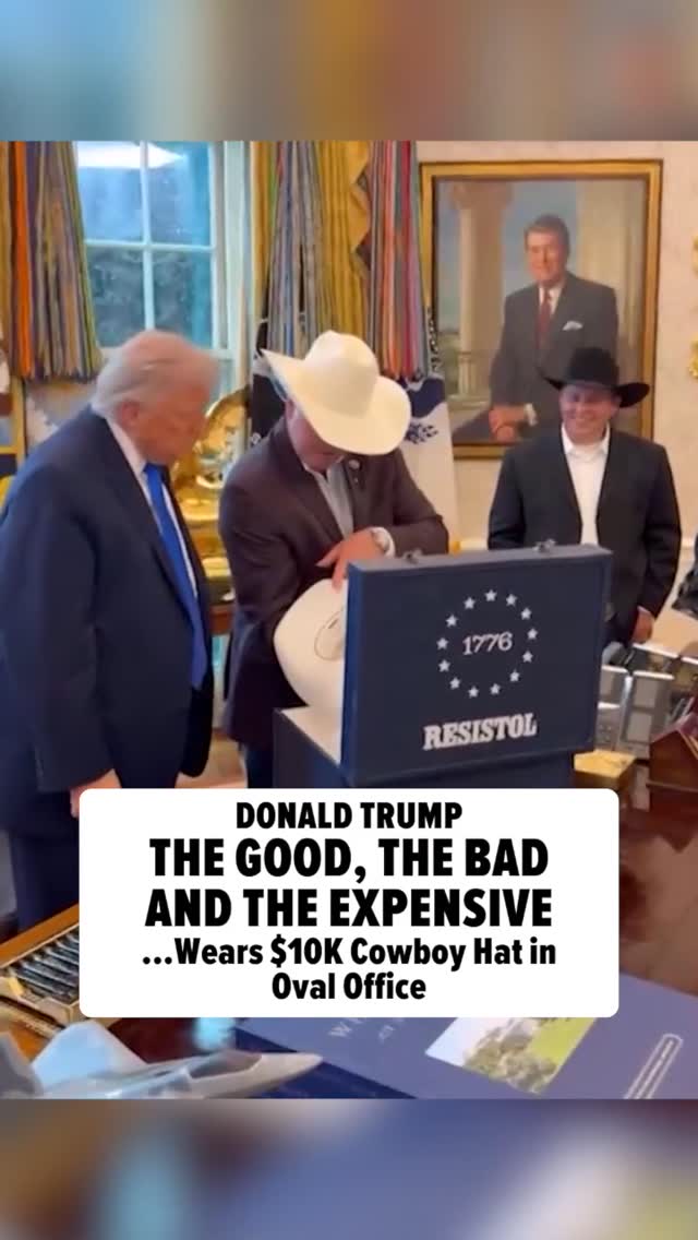 Donald Trump went full "City Slickers" in the Oval Office ... when he slipped on a super pricey cowboy hat in front of some rodeo pros.
