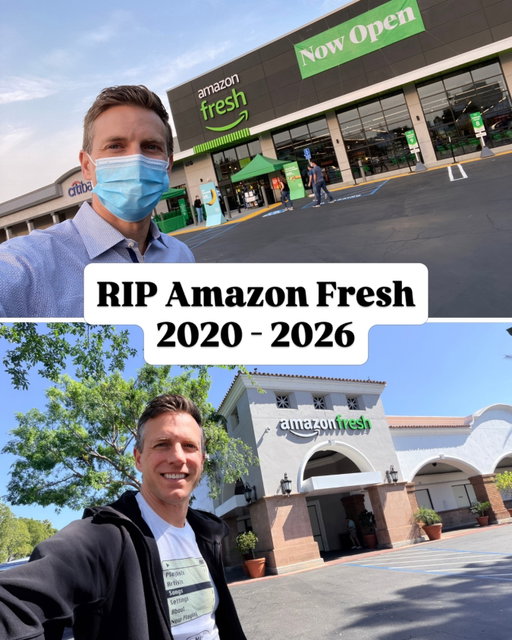I was there for the first day and the last day. So many have tried to change the grocery game in SoCal but all have failed. Fresh & Easy. Haggens. Grocery Outlet is correcting its over expansion. Amazon Fresh, it was fun while it lasted…. It started as a way to “just walk out” without having to go to a cashier and evolved to a smart shopping cart but in the end it was an easy way to make Amazon returns.