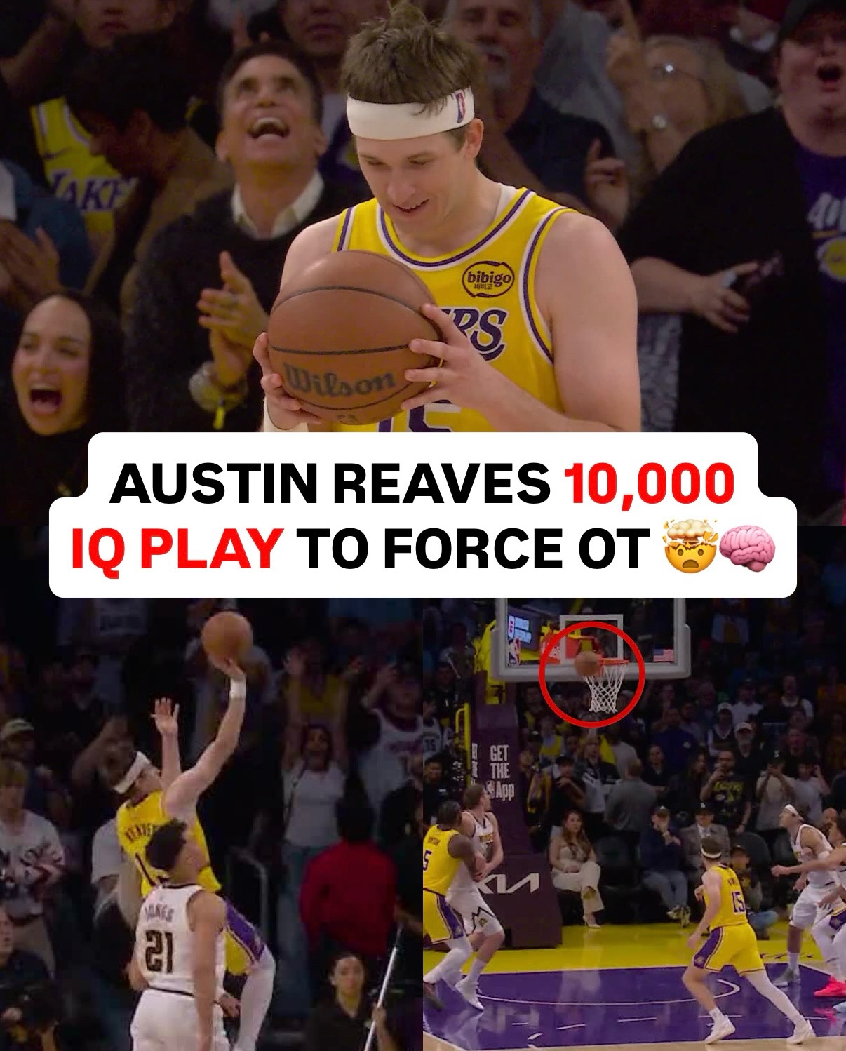 AUSTIN REAVES CLUTCH DECISION MAKING LEADS TO OT 😤🔥