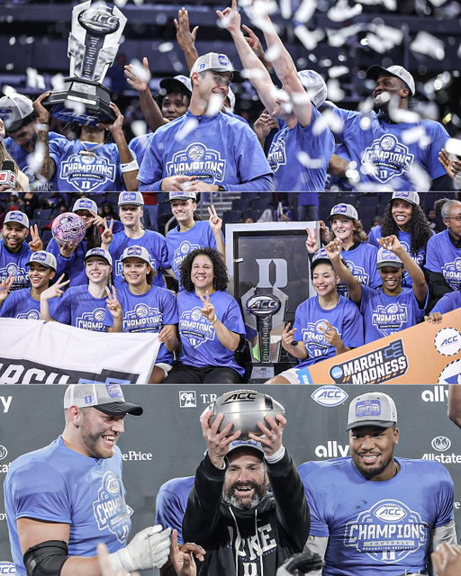 Duke is the first school in ACC history to win a football, women’s basketball and men’s basketball title in the same year 😈🏆