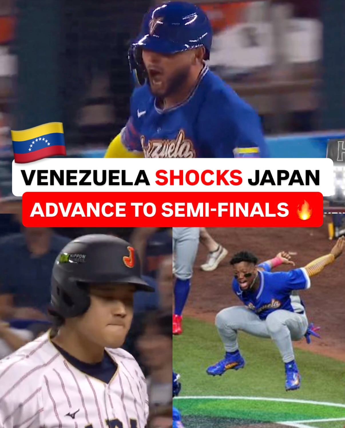 VENEZUELA KNOCKS OUT SHOHEI OHTANI AND THE DEFENDING CHAMPS 👀🤯 

(@mlb, @mlbonfox)