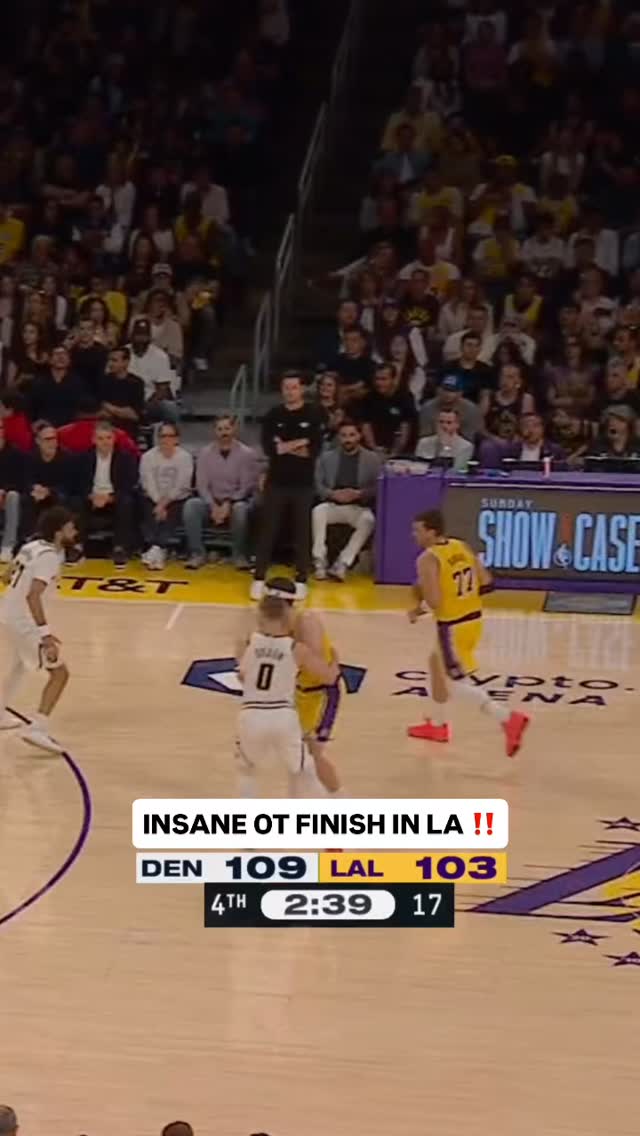 The @lakers win an absolute thriller in OT 🙌 Watch the FANTASTIC FINISH of Nuggets/Lakers!